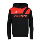 Hoodie OGC Nice Fanwear 2024/2025 Le Coq Sportif Noir et Rouge Enfant