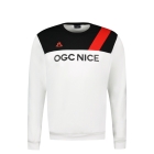 Sweat Crew OGC Nice Fanwear 2024/2025 Blanc et Noir