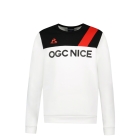 Sweat Crew OGC Nice Fanwear 2024/2025 Le Coq Sportif Blanc Enfant