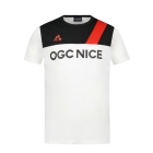 T-shirt OGC Nice Fanwear 2024/2025 Le Coq Sportif Blanc et Noir Enfant